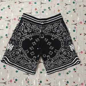 Amiri Black Bandana Cotton Shorts